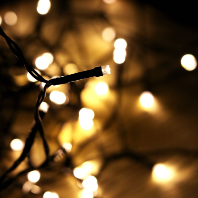 Lichterkette Schwarz mit Timer Drau&szlig;en