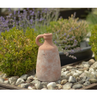 Alte Teracotta Vase Mit Griff als Tonkrug 24 x 12 cm Braun