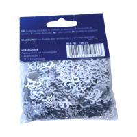 Streudeko 25 Zahl Metallic Silber Mini Klein tischdeko Konfetti 14 gram