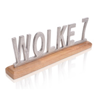 Deko Schriftzug Wolke 7 auf Mangoholz 50cm aus Metall Aufsteller