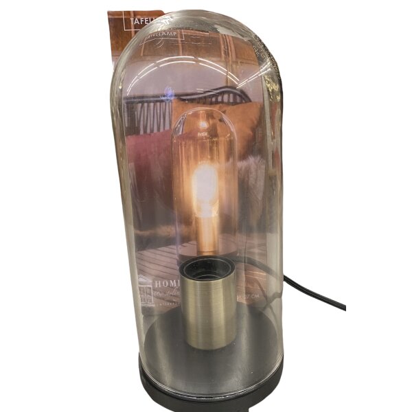 CHICCIE Tischlampe Glas 27cm - Lampe Tischdeko Beleuchtung Glasdeko
