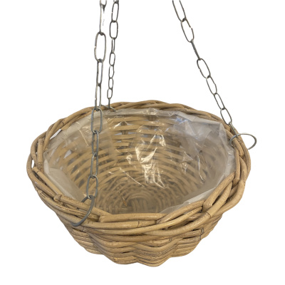 Rattan Korb Zum Aufh&auml;ngen 30 x 15cm Pflanzkorb Pflanzgef&auml;&szlig; &Uuml;bertopf Blumenkorb Blumentopf Pflanztopf