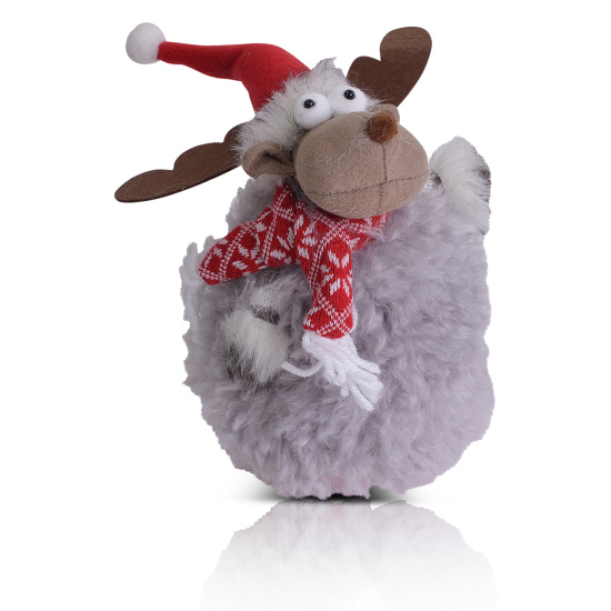 Stehaufm&auml;nnchen Hirsch Figur 23cm Wackelpuppe Stehauffigur Weihnachtsfigur Elchfigur