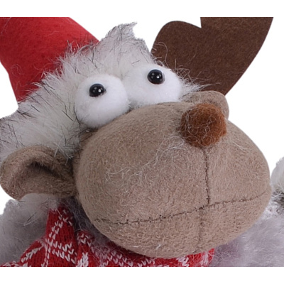 Stehaufm&auml;nnchen Hirsch Figur 23cm Wackelpuppe Stehauffigur Weihnachtsfigur Elchfigur