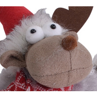 Stehaufm&auml;nnchen Hirsch Figur 23cm Wackelpuppe Stehauffigur Weihnachtsfigur Elchfigur