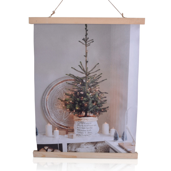LED Weihnachtsbild mit Timer Weihnachtsmotiv Wandbild Wanddeko