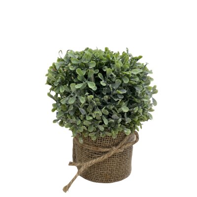 CHICCIE LED Beschneit Kunstpflanze Jutetopf 22cm - Beleuchtung Pflanze Kunstblume