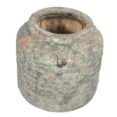Keramik &Uuml;bertopf Grau Rund