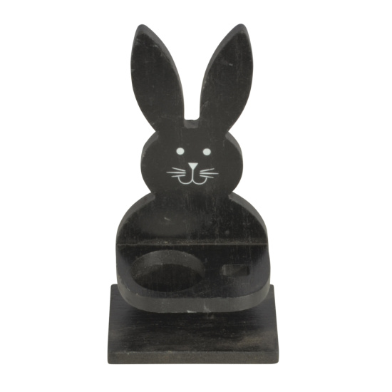 Osterhase Schwarz Eicherbecher 19cm Osterdeko Eierhalter