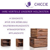 Holzkiste im Vintage Look geflammt dunkel lange Ablage Obstkiste Kiste