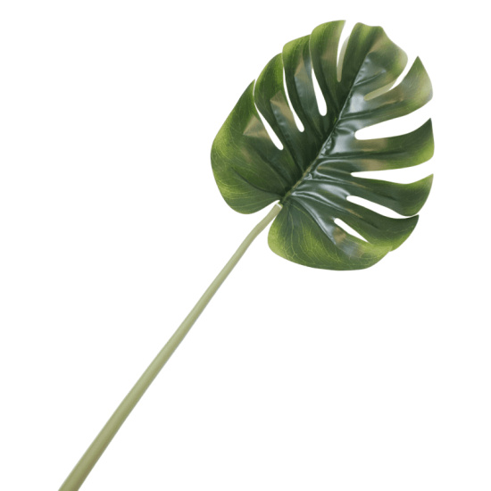 K&uuml;nstliches Tropen Palmen Blatt Gr&uuml;n klein schmaler stiel seiden Philodendronblatt