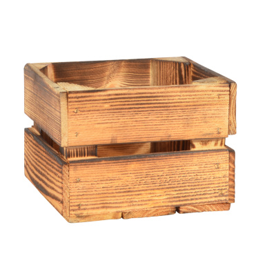 3 Set Geflammte Obstkisten 22x20x15cm Holzkisten Weinkisten Apfelkisten