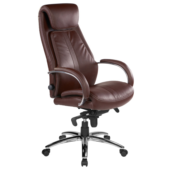 Chefsessel Throne Braun Kunstleder Ergonomischer B&uuml;rostuhl