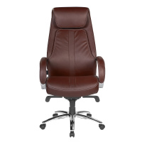 Chefsessel Throne Braun Kunstleder Ergonomischer B&uuml;rostuhl