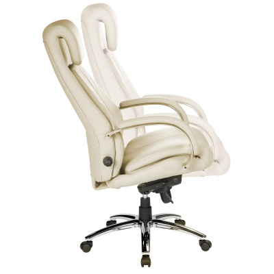 Chefsessel Throne Beige Kunstleder ergonomischer B&uuml;rostuhl