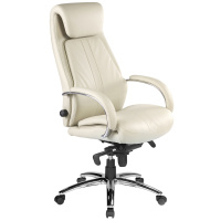 Chefsessel Throne Beige Kunstleder ergonomischer B&uuml;rostuhl