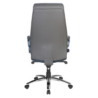 Chefsessel Throne Grau Kunstleder ergonomischer B&uuml;rostuhl