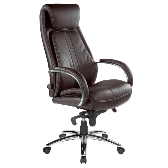 Chefsessel Throne Braun aus Echtleder ergonomischer...