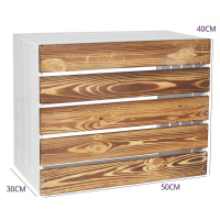 2 Set Holzkiste Grete Geflammt Weiß 50x40x30cm Langes Regal Weinkiste