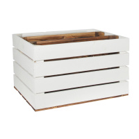 Holzkiste Grete Geflammt Weiß 50x40x30cm 2x Langes Regal Weinkiste