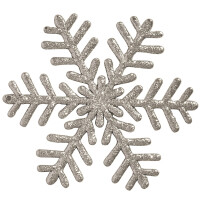 14 SetSchneeflocken Anh&auml;nger Silber Glitzer 15cm Schneeflocke Weihnachtsstern Eiskristalle Weihnachtsdeko