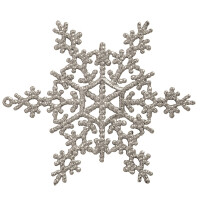 14 SetSchneeflocken Anh&auml;nger Silber Glitzer 15cm Schneeflocke Weihnachtsstern Eiskristalle Weihnachtsdeko