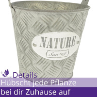 CHICCIE Zink Blumentopf 11cm - &Uuml;bertopf Pflanztopf