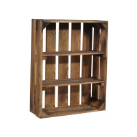 Holzregal Schmalhanz 50x40x15cm Geflammt 2x kurzes Regal