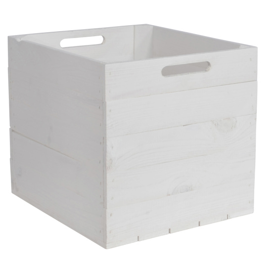 Kallax Holzkiste Karl Wei&szlig; 33x38x33cm Aufbewahrungsbox Schubladenbox Holzbox