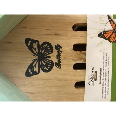 Schmetterlingshaus aus Fichtenholz 25cm Natur Insektenhotel