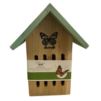 Schmetterlingshaus aus Fichtenholz 25cm Natur Insektenhotel Nisthilfe f&uuml;r Insekten