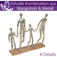 Holz Figur Silber 30cm