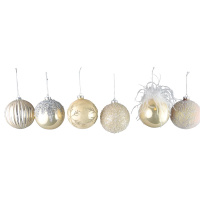 6 Set Weihnachtskugeln Gold Glas 10cm Christbaumkugeln