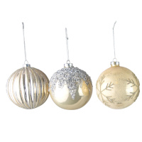 6 Set Weihnachtskugeln Gold Glas 10cm Christbaumkugeln