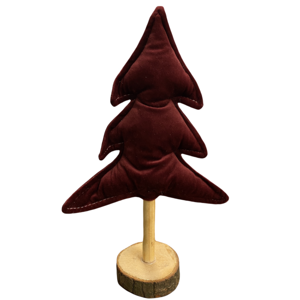 CHICCIE Weihnachtsbaum Rot Aus Stoff Auf Holzsockel 33,5cm - Dekobaum Christbaum Tannenbaum Tanne Baum