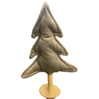 Weihnachtsbaum Grau Stoff Holzsockel 27cm Dekobaum Christbaum Tannenbaum