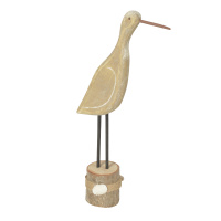 Figur Schnepfe Beige 30cm Dekofigur Maritimdeko Holzfigur Holzdeko