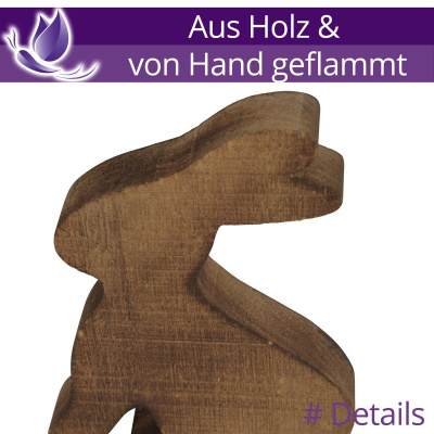 Osterhase Holz Sitzend Braun 18cm Figuren Osterdeko