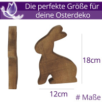 Osterhase Holz Sitzend Braun 18cm Figuren Osterdeko