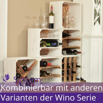 Weinregal Wino aus Holz Greta Weiß 2x Regal