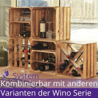 Weinregal Wino aus Holz Geflammt Wei&szlig; 1x Regal