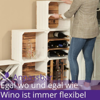 Weinregal Wino aus Holz Geflammt Wei&szlig; 2x Regal