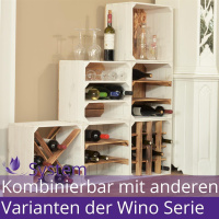 Weinregal Wino aus Holz Wei&szlig; GeflammtxRegal